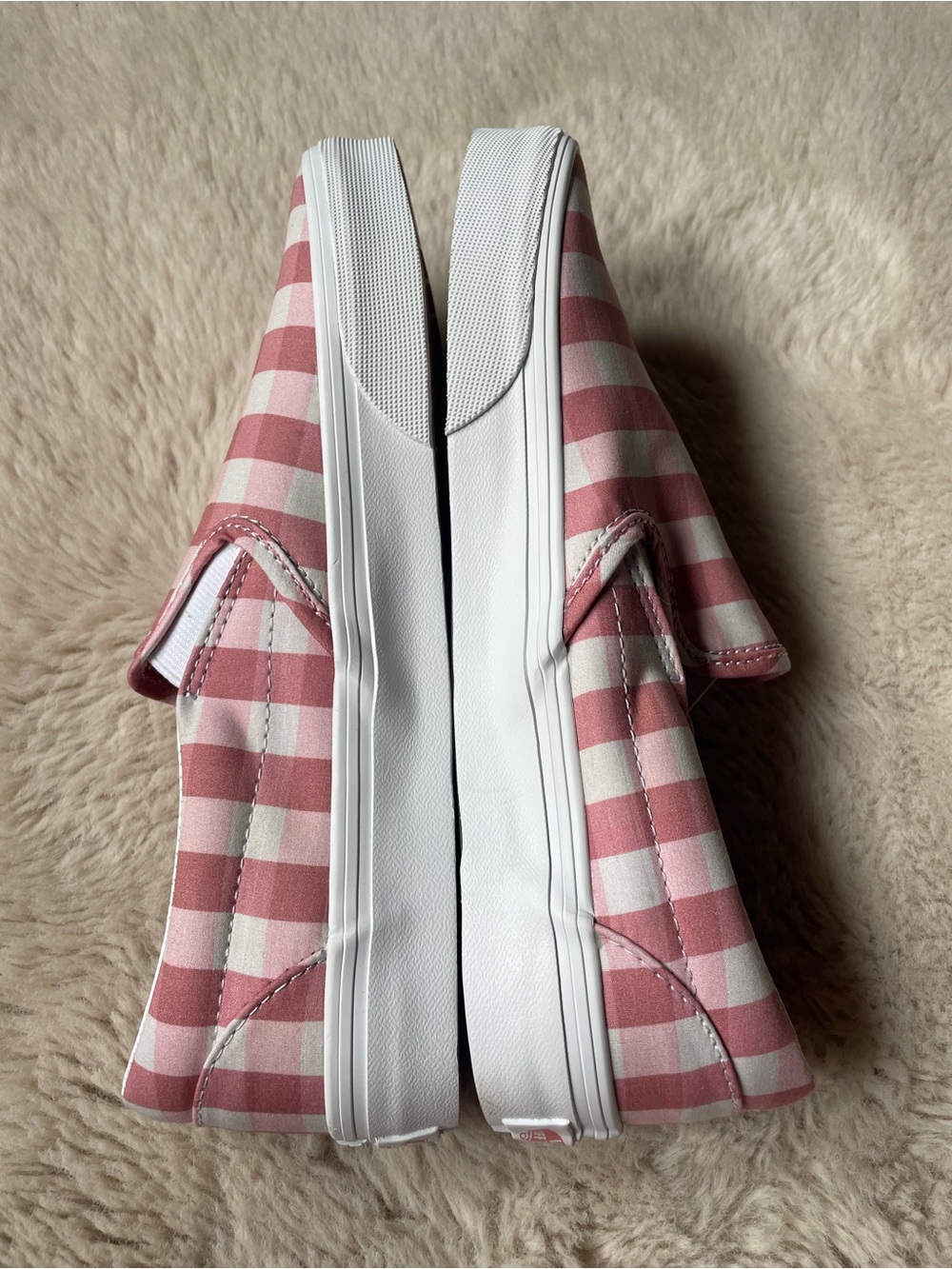 Vans | Gingham Rosette Pink & White Sneakers | 9.5 - Picture 6 of 11